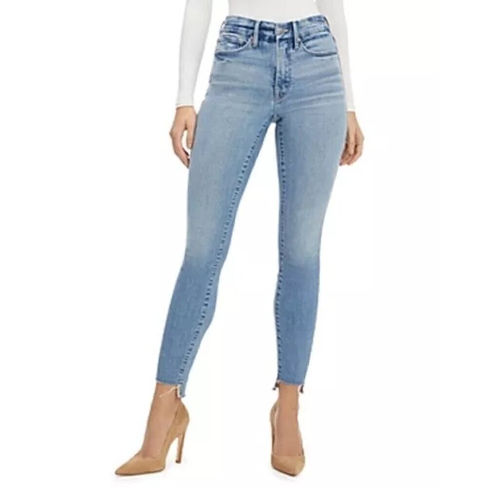 Good American Good Legs Crop Skinny Jeans GLSHRE075T Blue663 Size 4/27